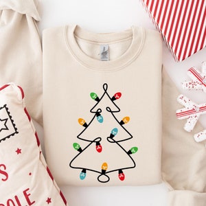 Christmas Light Tree Sweatshirt,Christmas Sweatshirt, Holiday Sweater, Winter Sweatshirt, Christmas Lights, Xmas Light Shirt