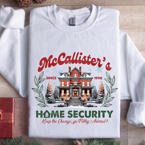 McCallister Home Security Sweatshirt, Christmas Movie Sweater, Funny Christmas Sweatshirt, McCallister Shirt, Christmas Gift, Xmas Movie