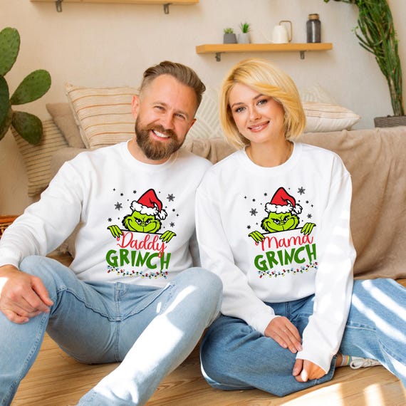 Matching Grinch Family Christmas Sweatshirts Custom Family