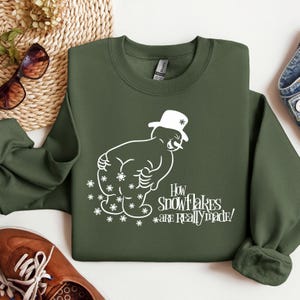 How Snowflakes Are Really Made Sweatshirt, Sarcastic Christmas Sweatshirt, Snowman Sweater, Funny Holiday Sweatshirt, Cute Christmas Sweater