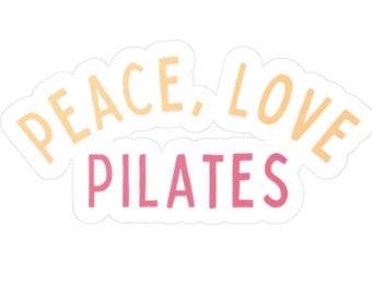 Peace Love Pilates Vinyl Decal: Water Bottle, Laptop Sticker
