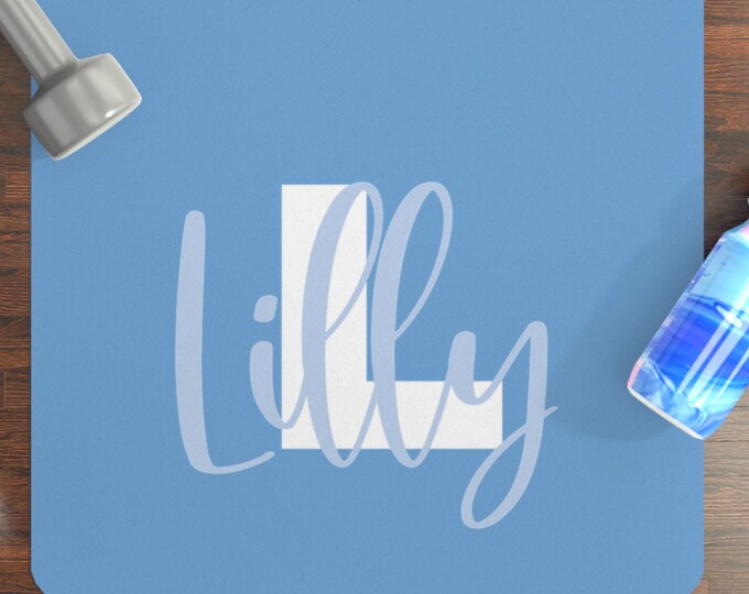 Personalized Yoga Mat: Custom Name Initial Fitness Pilates Mat