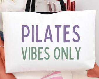 Pilates Weekender Tote Bag Large White Pilates Gym Bag Funny Pilates Gift Reformer Studio Tote Pilates class bag Gift for Pilates Instructor