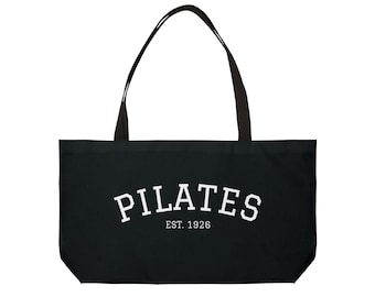 Pilates Weekender Tote Bag: Black Studio Gym Bag