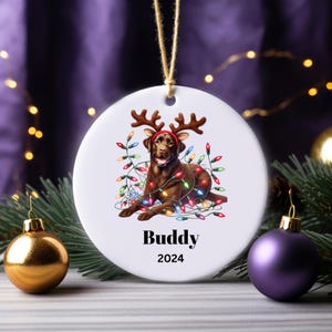 Chocolate Labrador Ornament, Personalized Christmas Decoration for Dog Lovers, Perfect Gift for Lab Owners