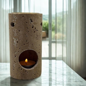 Natural Travertine Wax Warmer, Stone Tealight Burner