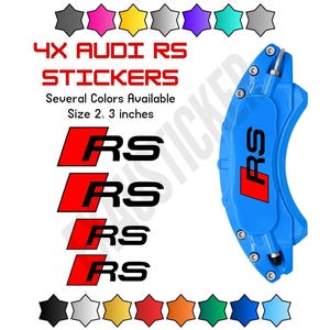 4x adesivi per pinze freno Audi RS, decalcomanie Audi, decalcomanie per pinze freno Audi, adesivi per auto, decalcomanie per auto, decalcomanie per freni auto, adesivi per freni auto