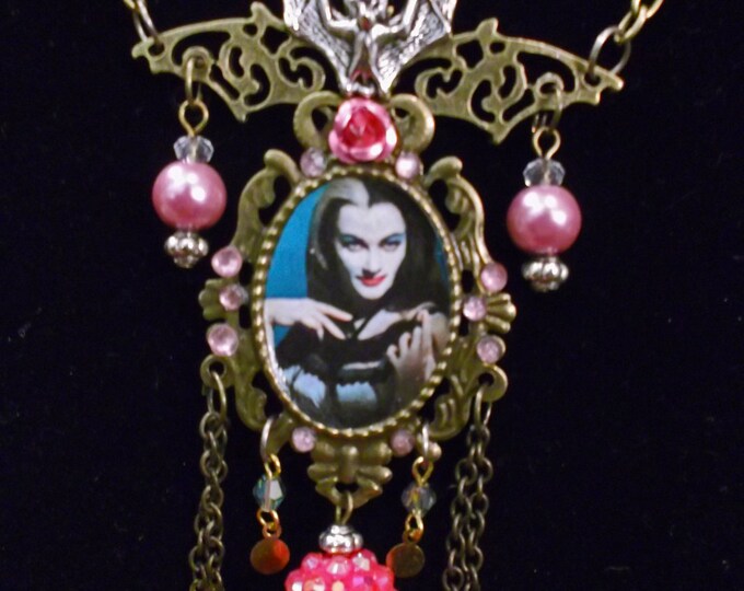 Lily Munster Necklace in Pink Etsy