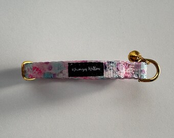 Cruel Summer Pastel Rainbow Cat Collar | Cat Collar with Bell | Small Cat Collar Rainbow | Mixed-Media Background | Handmade