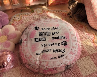 Cojín de suelo para amantes de los gatos, decoración rosa para mamás gatas, cojín para rincón de lectura, regalo de decoración de habitación bonito y original