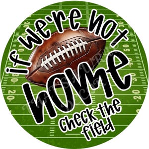Football wreath sign, Wreath attachment, Round metal sign, Football sign, Sports sign, Sublimation sign