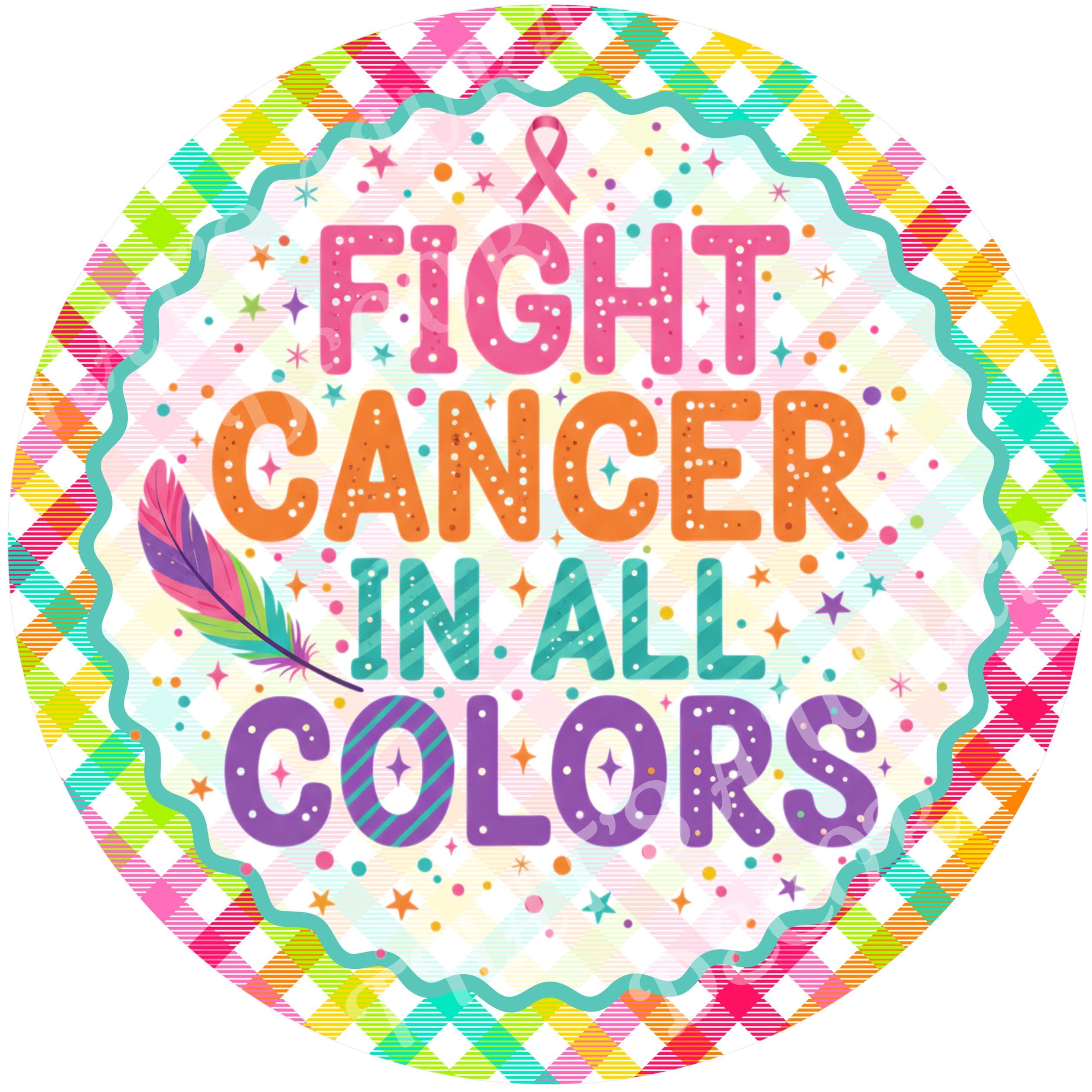 Cancer Awareness Wreath Sign, Fight Cancer Sign, Wreath Attachment ...