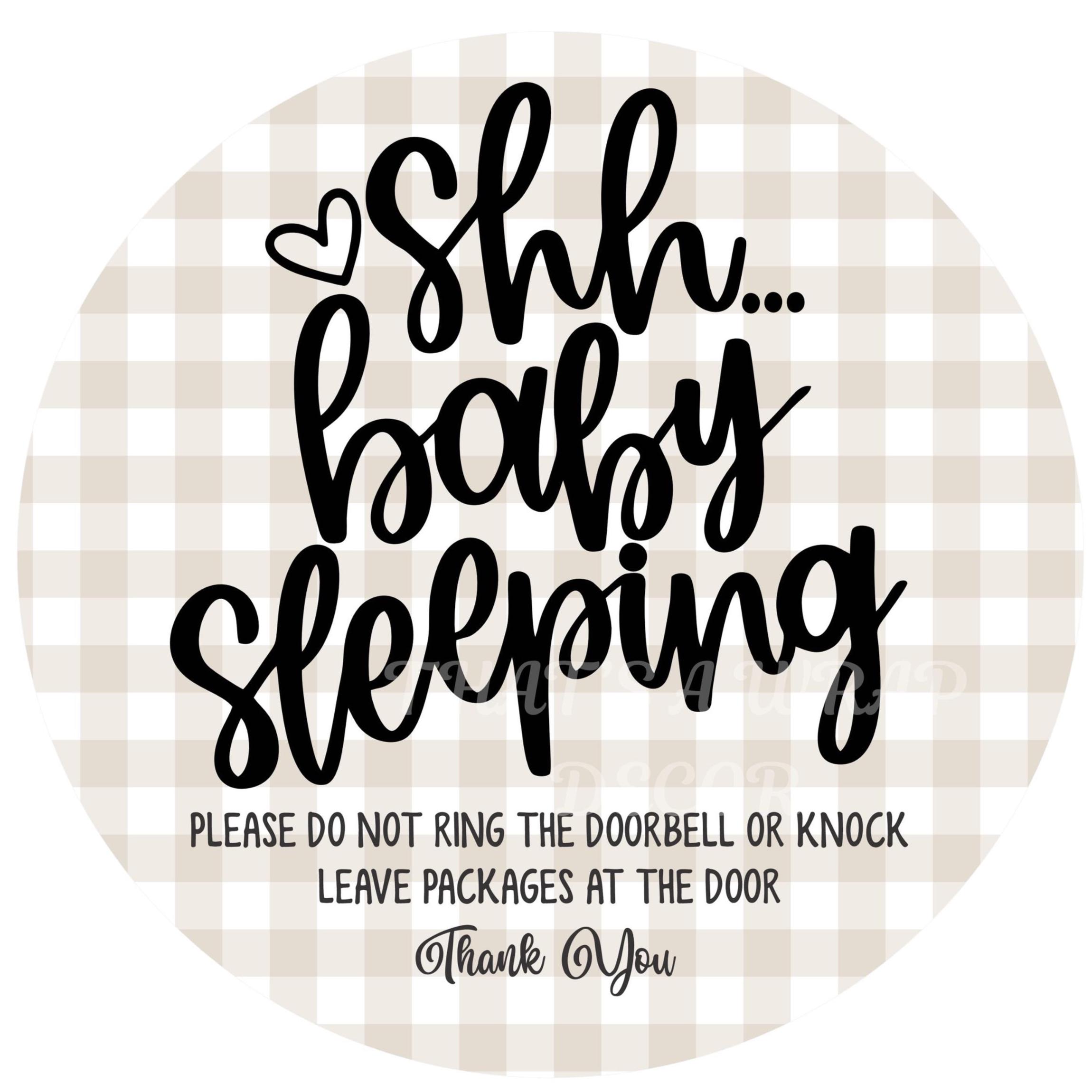 Baby Sleeping Wreath Sign, Wreath Attachment, Round Metal Sign, Round ...