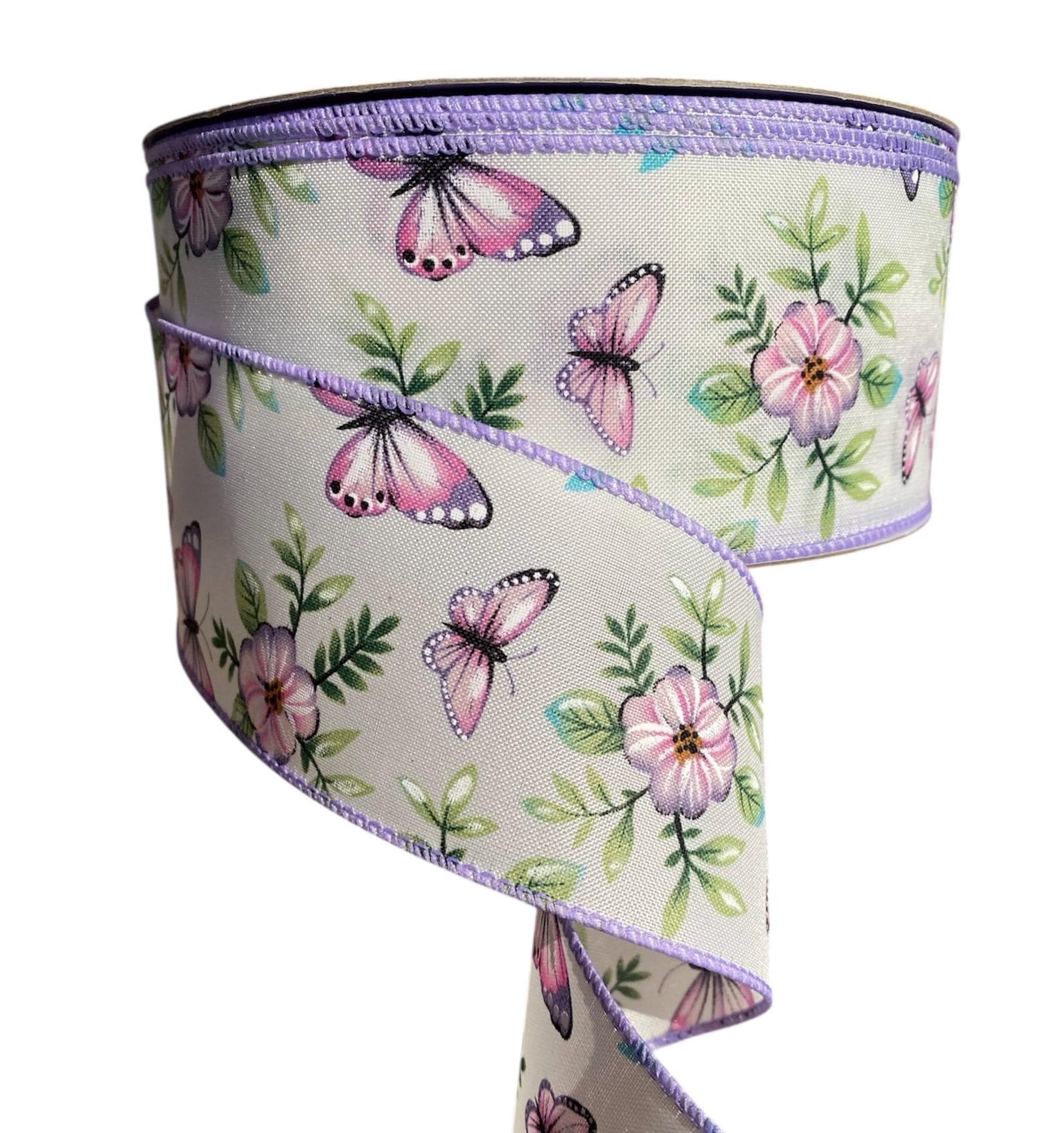 50 yards, 2.5" Purple Butterfly wired ribbon, purple trim, Sam’s Club, Member’s Mark, Perfect for crafting or making wreaths!