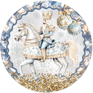 Nutcracker wreath sign, Holiday sign, Christmas sign, Horse sign, Winter decor, Nutcracker sign, Sublimation sign