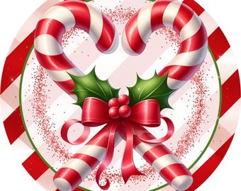 Candy canes wreath sign, Christmas wreath sign, Candy cane sign, Holiday decor, Christmas sign, Winter sign, Sublimation sign
