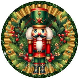 Nutcracker wreath sign, Holiday sign, Christmas sign, Winter decor, Nutcracker sign, Sublimation sign