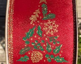 50 yards, 2.5&quot; Red Christmas wired ribbon gold trim, green & gold Christmas tree ribbon, Sam&#39;s Club, Member&#39;s Mark, Christmas decor