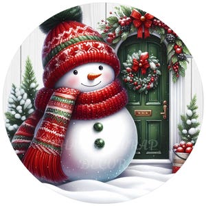 Snowman wreath sign, Christmas sign, Winter sign, Winter decor, Sublimation sign