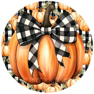 Pumpkin wreath sign, Wreath attachment, Fall sign, Round metal sign, Pumpkins sign, Sublimation sign