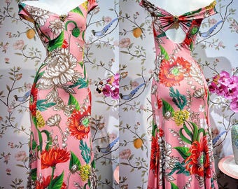 Off-shoulder bloemenprint zeemeermintangojurk