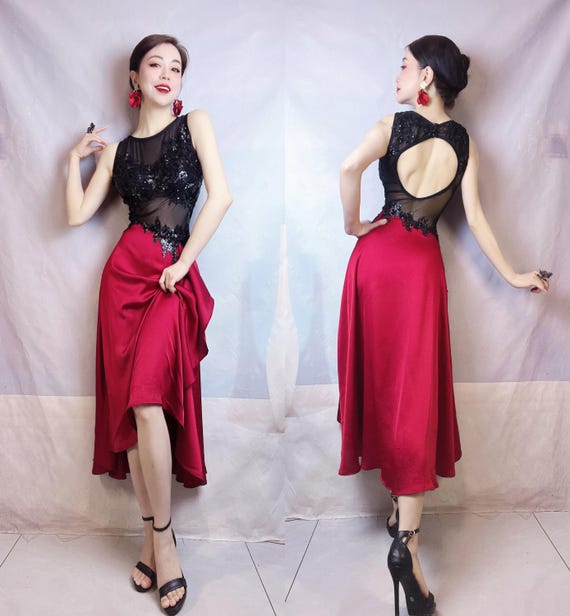 red and black tango dress V Argentine Tango Dress