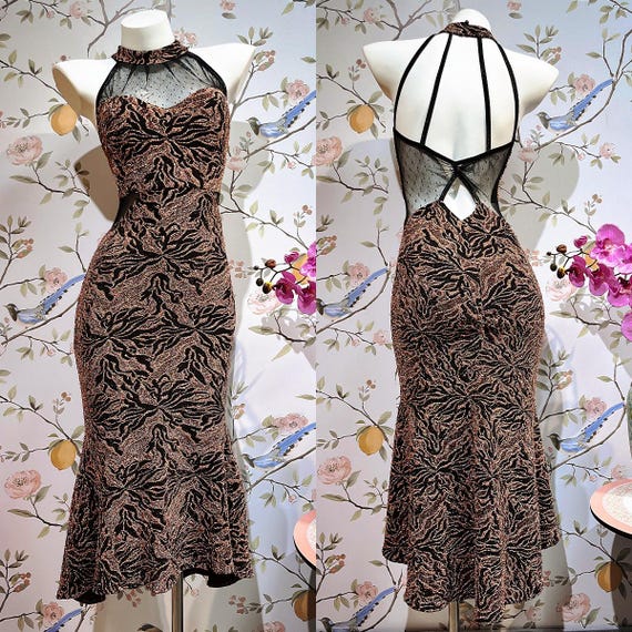 sachin and babi light blue dress Black homecoming dress with rose gold glitter. Size 1 main image 1