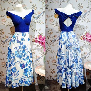 Off-Shoulder Floral Tango Dress – Elegant Flowing Skirt