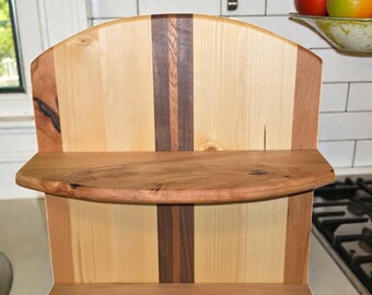 Multi-Wood Hanging Shelf with Rounded Edges – Danish Oil Finish