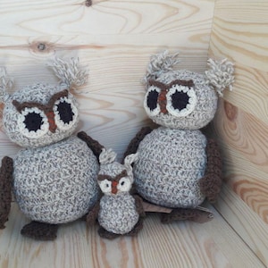 Cuddly toy owl handmade crocheted from pure new wool / Cuddly toy for babies and children / Gift