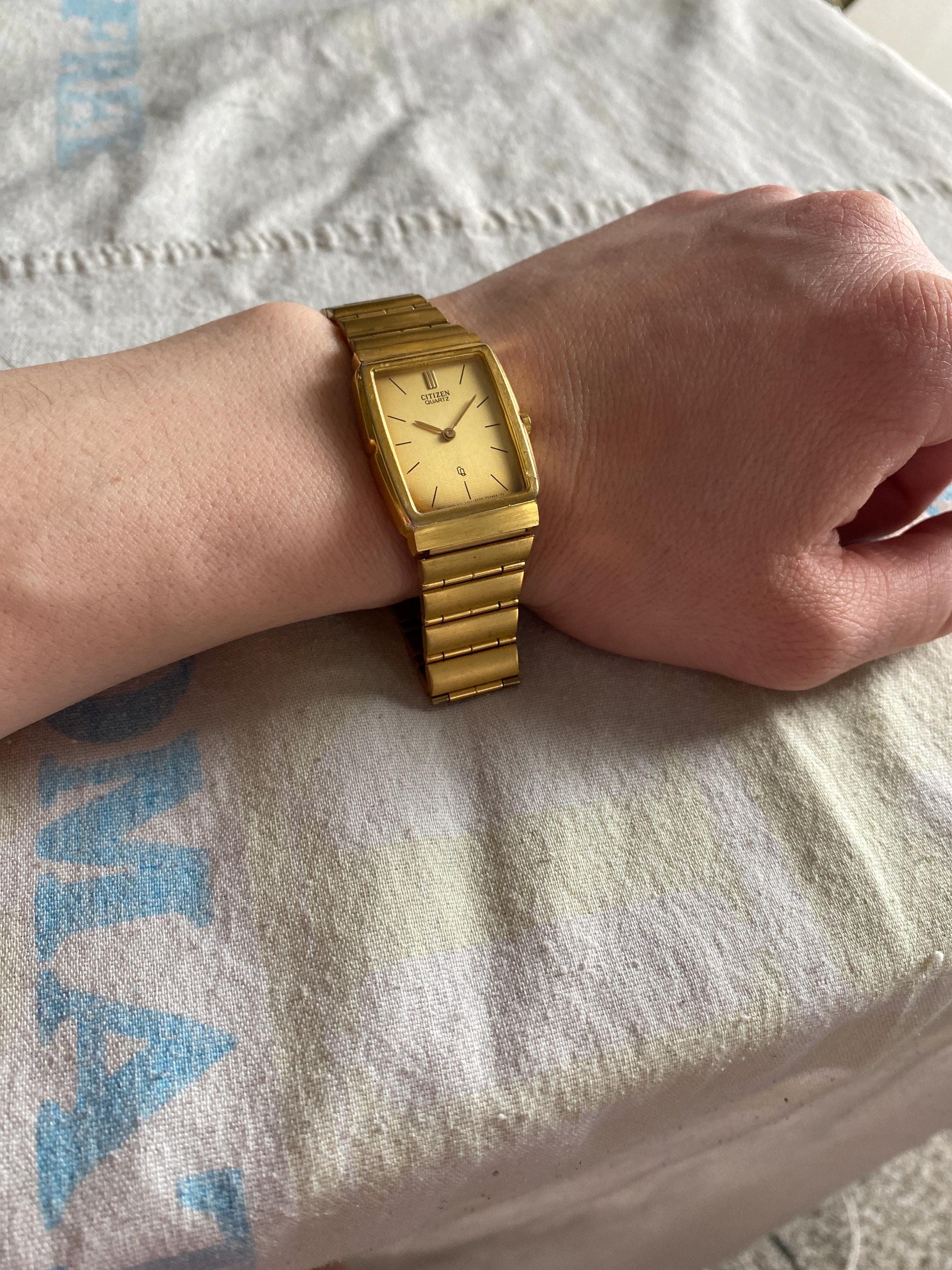 Vintage 1990's Citizen Quartz Gold Toned Wrist Watch - Etsy