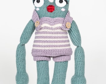 Peggy la Rana - Jazz-n-Blues Bayou, peluche, muñeca de crochet, Mallory's Friends 100% hecho a mano para bebés y niños