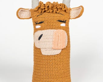 Toro - Snuggle Buds, peluche, muñeco de crochet, Mallory's Friends 100% hecho a mano para bebés y niños