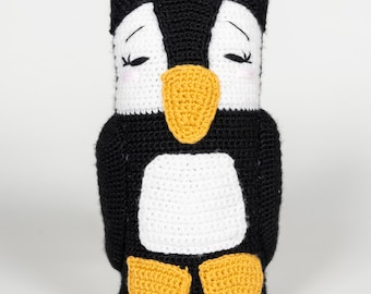 Pingüino - Snuggle Buds, peluche, muñeco de crochet, Mallory's Friends 100% hecho a mano para bebés y niños