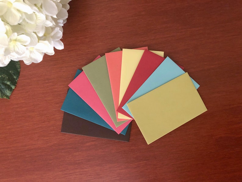 100 MINI ENVELOPES 9 Color Options 3.5 x 2.25 Ships ASAP image 1