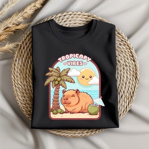 Tropical Capybara Sublimation Design, Cute Capybara Beach Vibes PNG, Cute Capybara Sublimation Design, Capybara Island Life Digital Art