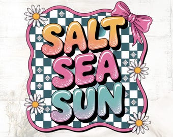 Checkerboard Summer Beach Vibes PNG: Coquette Bow Shirt Design (Digital Download