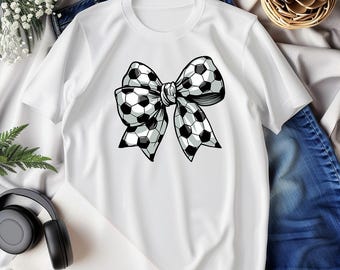 Vintage Soccer Bow PNG: Stylish Sublimation Design (Digital Download)