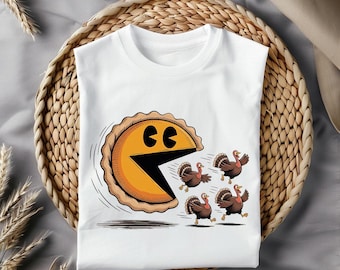 Retro Thanksgiving Pumpkin Pie Chasing Png,Funny Thanksgiving Pumpkin Pie Chasing Turkeys PNG (Digital Download),Turkey Day Shirt Design