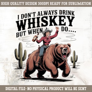Funny Cowgirl Whiskey PNG: Retro Western T-Shirt Design (Digital Download