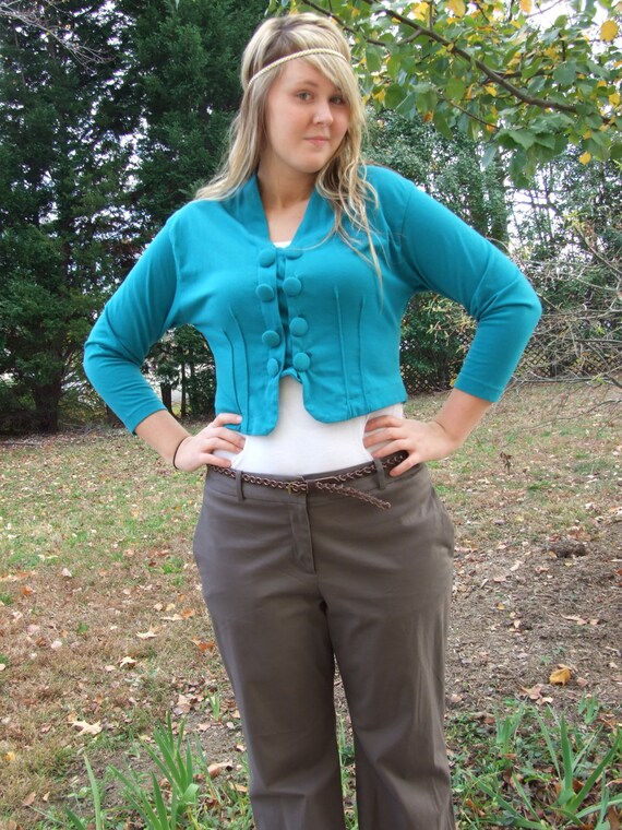 Vintage Teal Women's Blazer - image 1