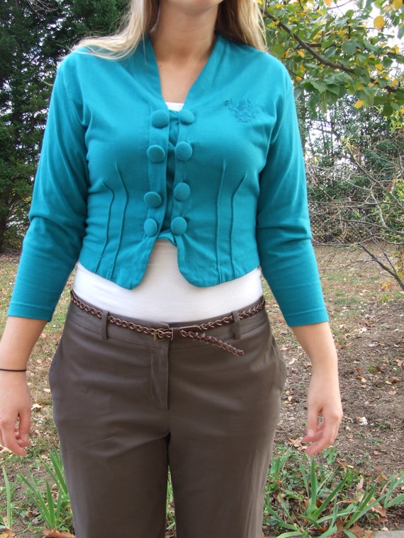 Vintage Teal Women's Blazer - image 2