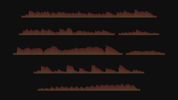 Set of Sound Waves in Various Forms With Vibrant Colors for