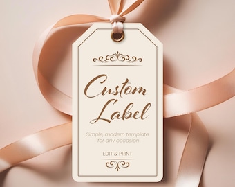 Personalized Gift Tag Template Bundle, 3 Design Variations | Custom Gift Tags Printable for Wedding Gift Tags, Birthday Gift Tags & Favors