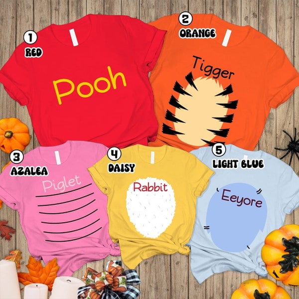 Winnie The Pooh Costume Shirt | Tigger Costume Shirt | Pooh Bear Shirt | Piglet Costume Eeyore Costume Shirt Family Halloween Costume Shirt