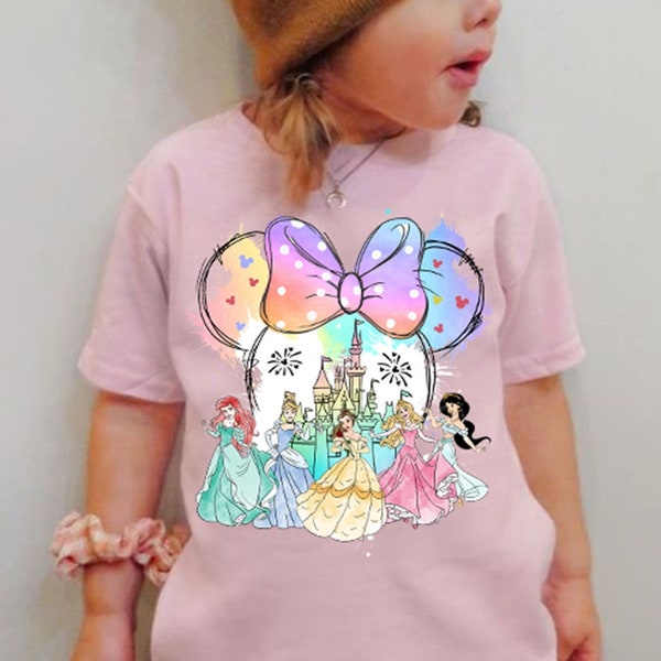 Disneyland Princess Castle Shirt, Disneyland Girl Vacation Shirt, Disneyland Watercolor Tee, Disneyland Girls Trip 2023, Castle Tee