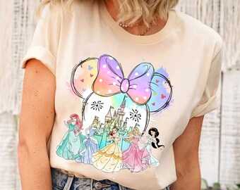 Disneyland Princess Castle Shirt, Disneyland Girl Vacation Shirt, Disneyland Watercolor Tee, Disneyland Girls Trip 2023, Castle Tee