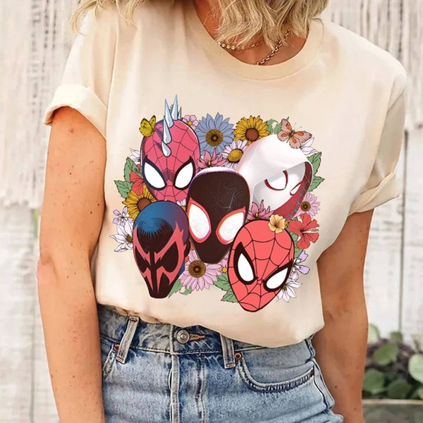 Floral Spider Man Across the Spider Verse Shirt, Spider-Verse Shirt, MCU Fans Gift, Avengers Spiderman Tshirt, Spider Gwen