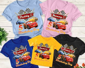 Personalized  Cars Birthday Family Shirt |  Cars Pixar Shirt | Cars Team Shirt |  Vacation |  Birthday Crew Shirt