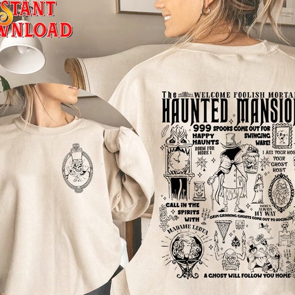 Vintage The Haunted Mansion, Disneyland The Haunted Mansion Png, Halloween Party Png, Halloween Geschenk, Png Design